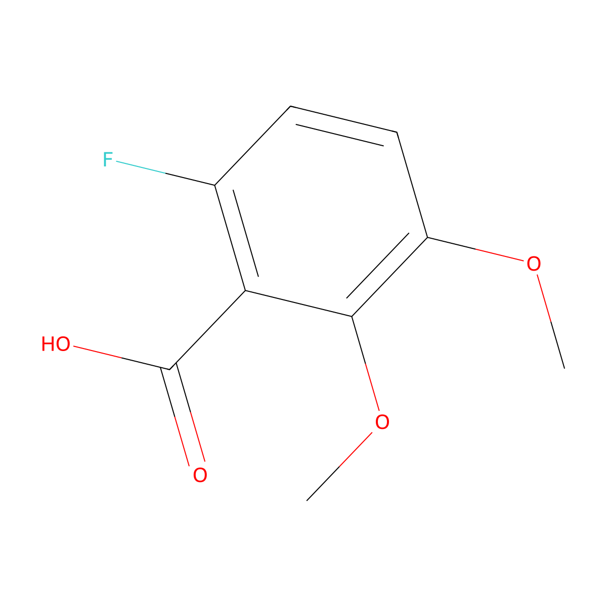 6-Fluoro-2,3-dimethoxybenzoic acid molecular structure, CAS 265670-72-2