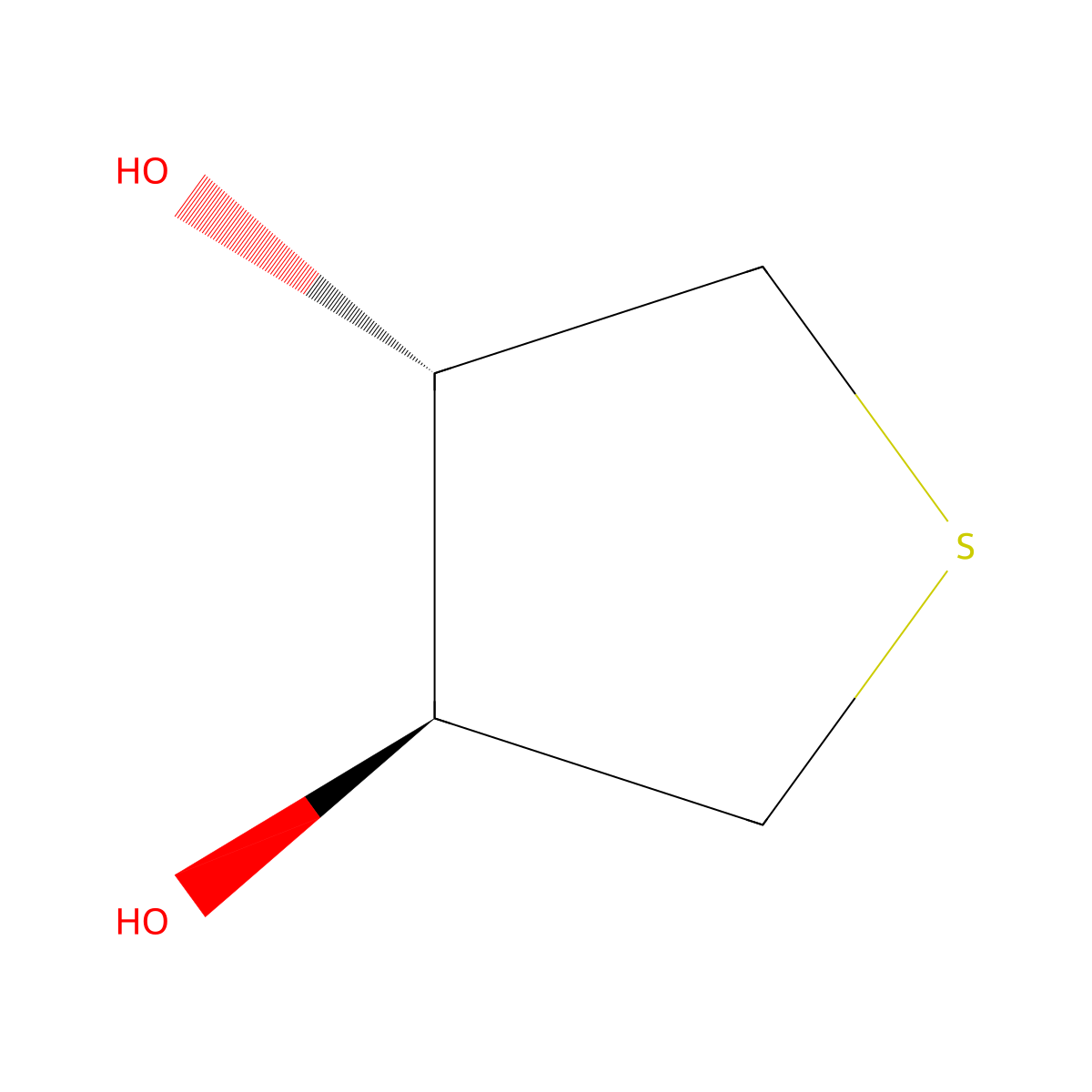 Thiolanediol, trans-(+-)- molecular structure, CAS 2657-70-7