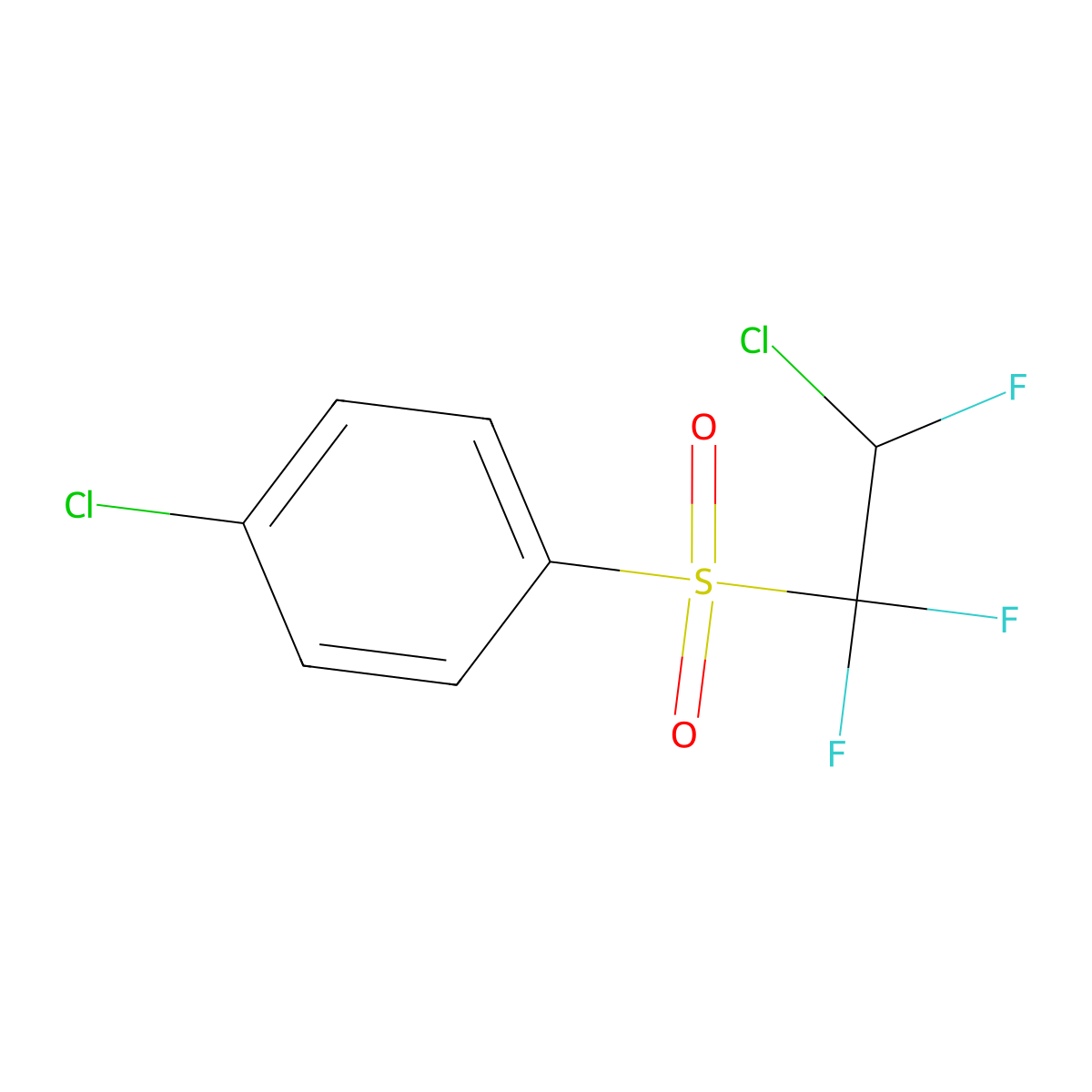 p-Chlorophenyl 2-chloro-1,1,2-trifluoroethyl sulphone molecular structure, CAS 26574-59-4