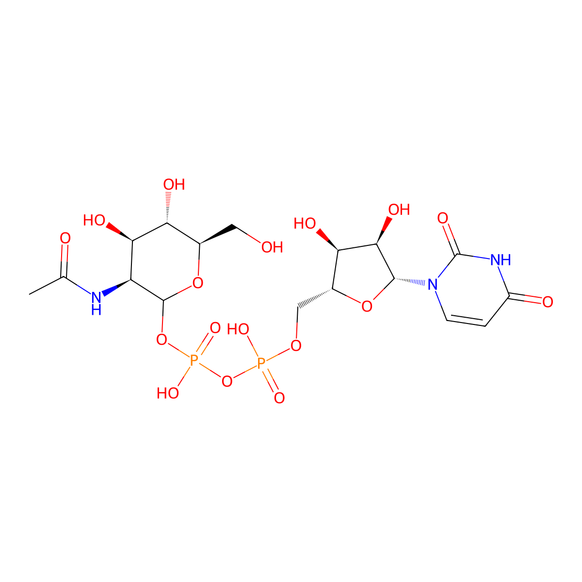 UDP-N-Acetyl-D-mannosamine molecular structure, CAS 26575-17-7