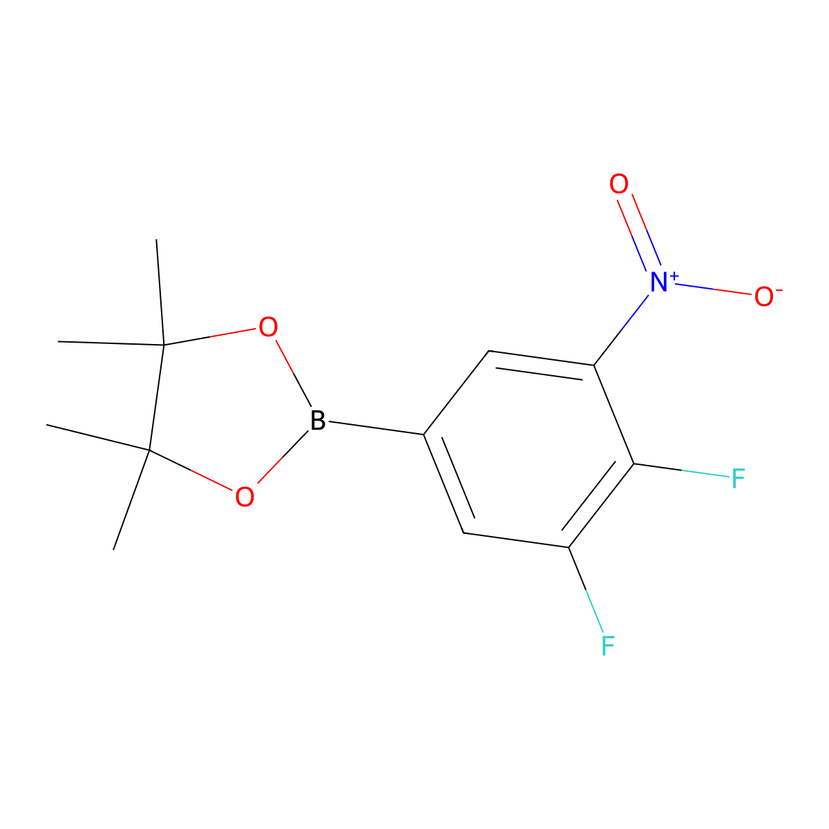 2-(3,4-Difluoro-5-nitrophenyl)-4,4,5,5-tetramethyl-1,3,2-dioxaborolane molecular structure, CAS 2657617-91-7