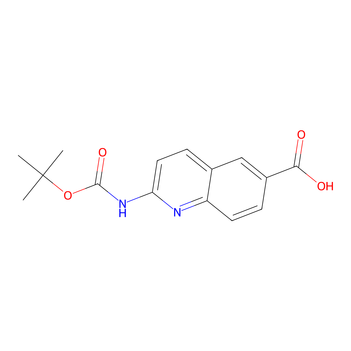 2-{[(Tert-butoxy)carbonyl]amino}quinoline-6-carboxylic acid molecular structure, CAS 2657652-65-6