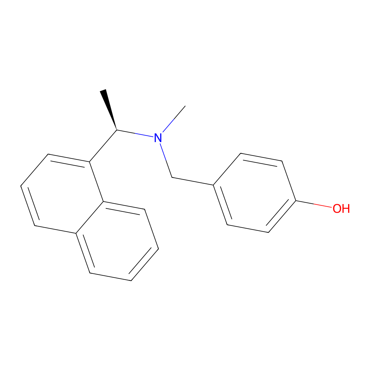 4-({methyl[(1R)-1-(naphthalen-1-yl)ethyl]amino}methyl)phenol molecular structure, CAS 2657659-42-0