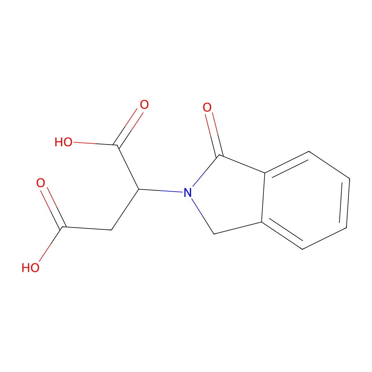 2-(1-oxo-1,3-dihydro-2H-isoindol-2-yl)succinic acid molecular structure, CAS 26577-34-4