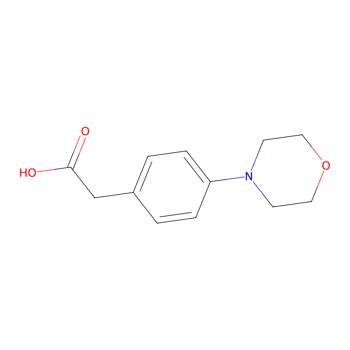 2-(4-(Morpholin-4-yl)phenyl)acetic acid molecular structure, CAS 26577-57-1