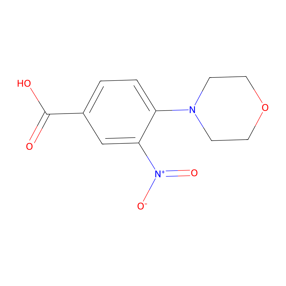 4-(Morpholin-4-yl)-3-nitrobenzoic acid molecular structure, CAS 26577-59-3