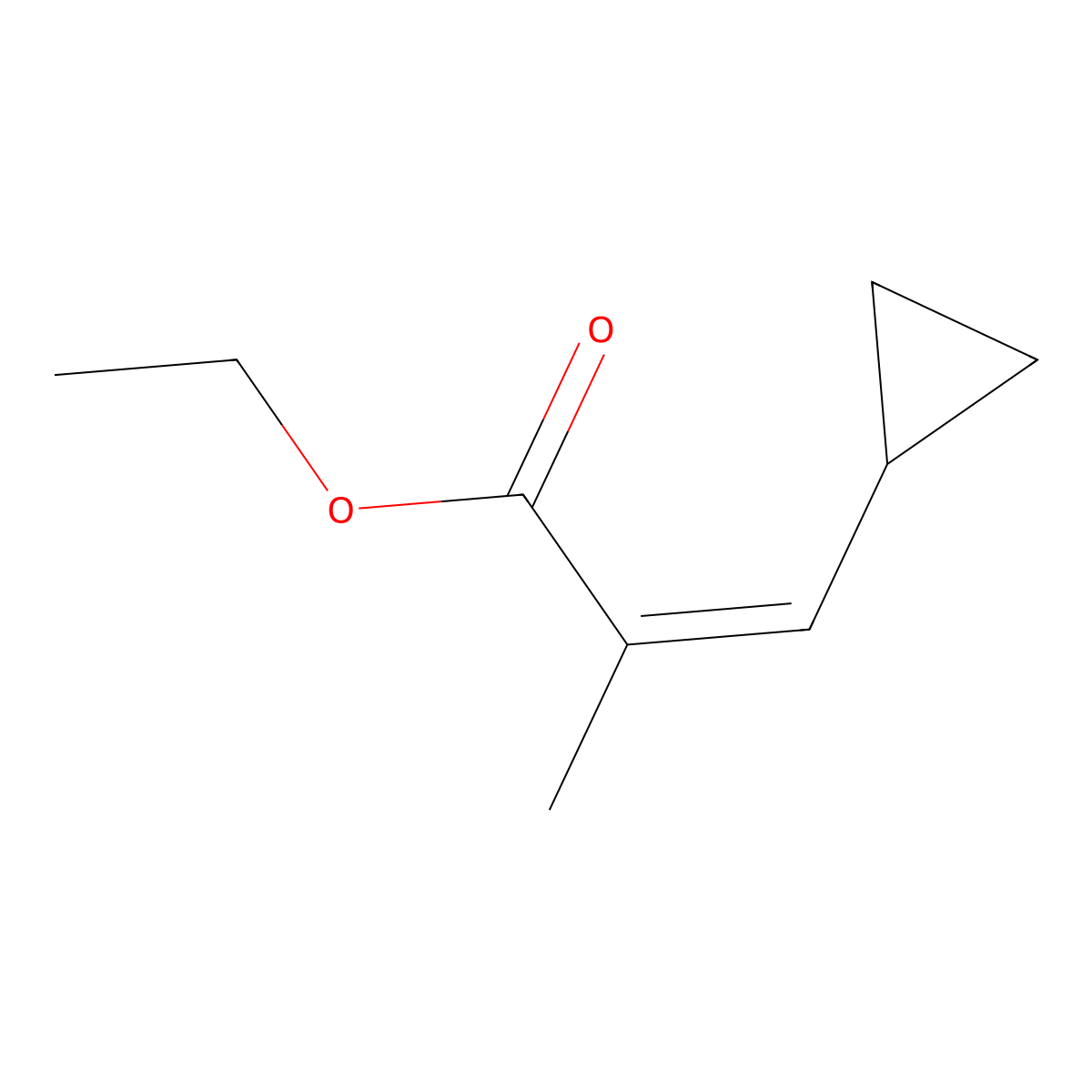 Ethyl 3-cyclopropyl-2-methylprop-2-enoate molecular structure, CAS 26577-96-8