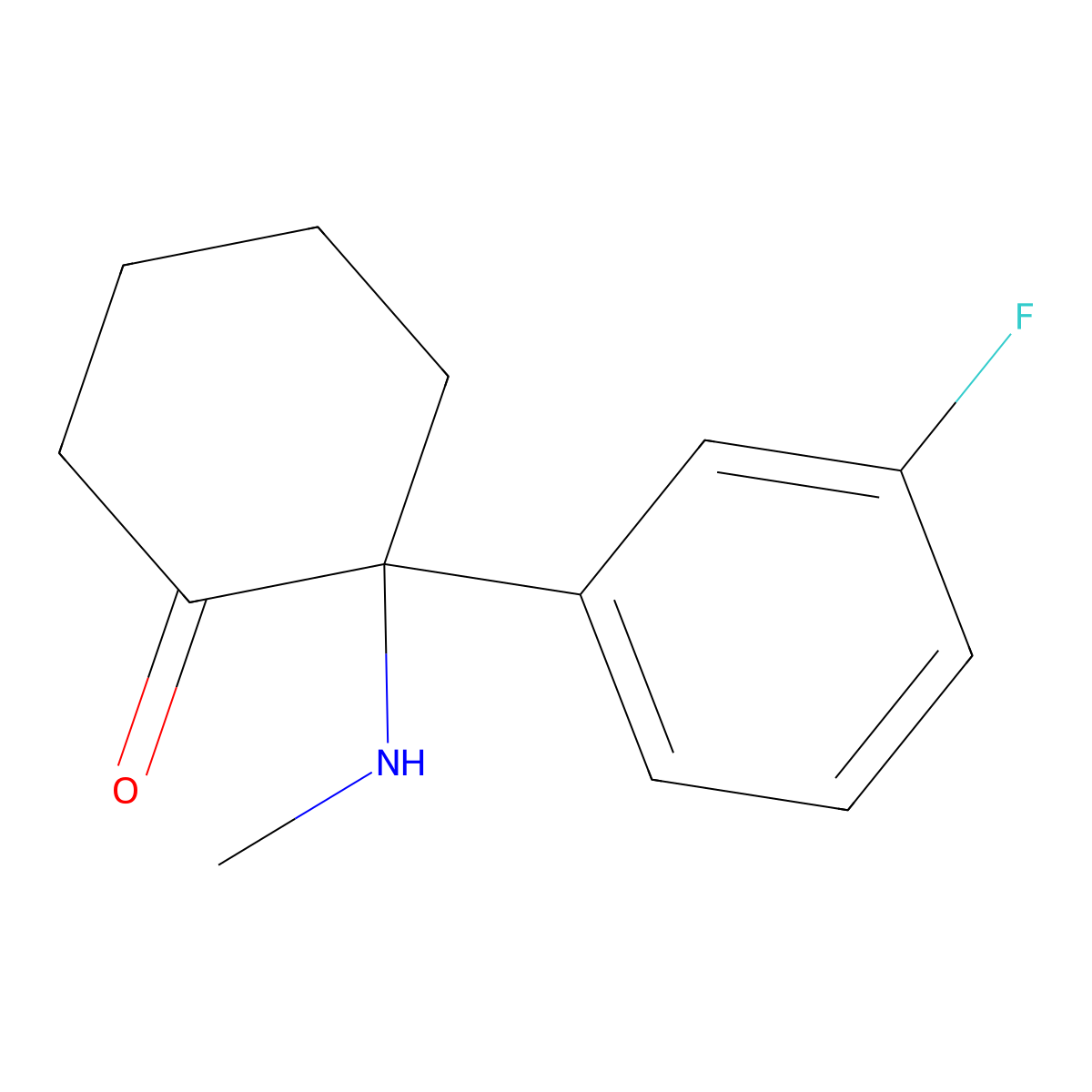 2-(3-Fluorophenyl)-2-(methylamino)cyclohexanone molecular structure, CAS 2657761-23-2