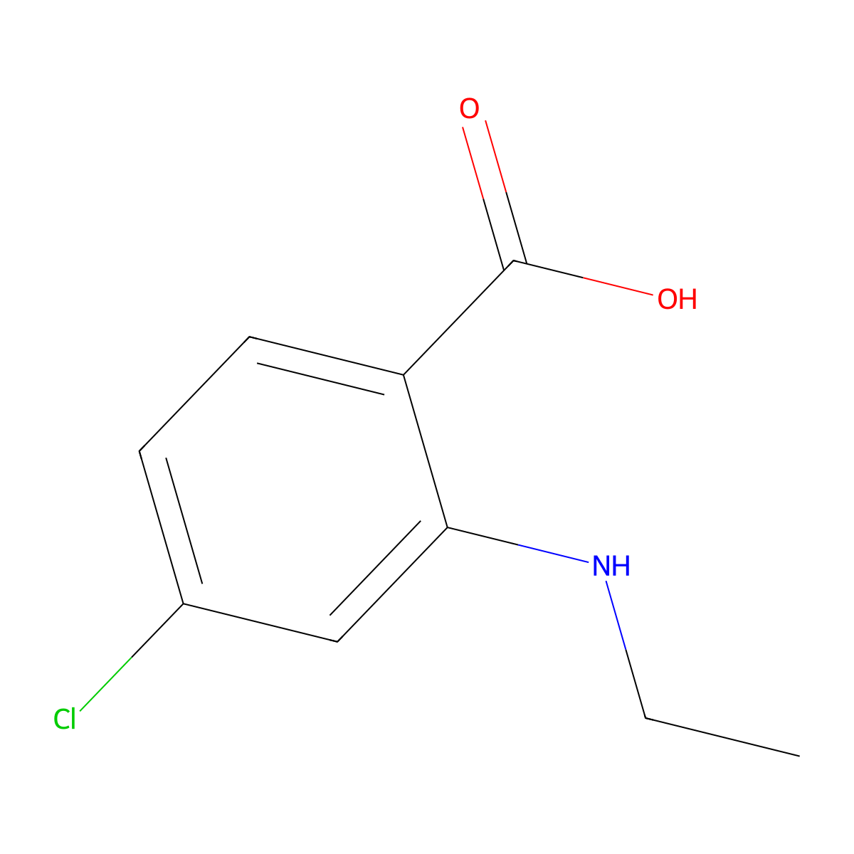 4-Chloro-2-(ethylamino)benzoic acid molecular structure, CAS 26580-55-2