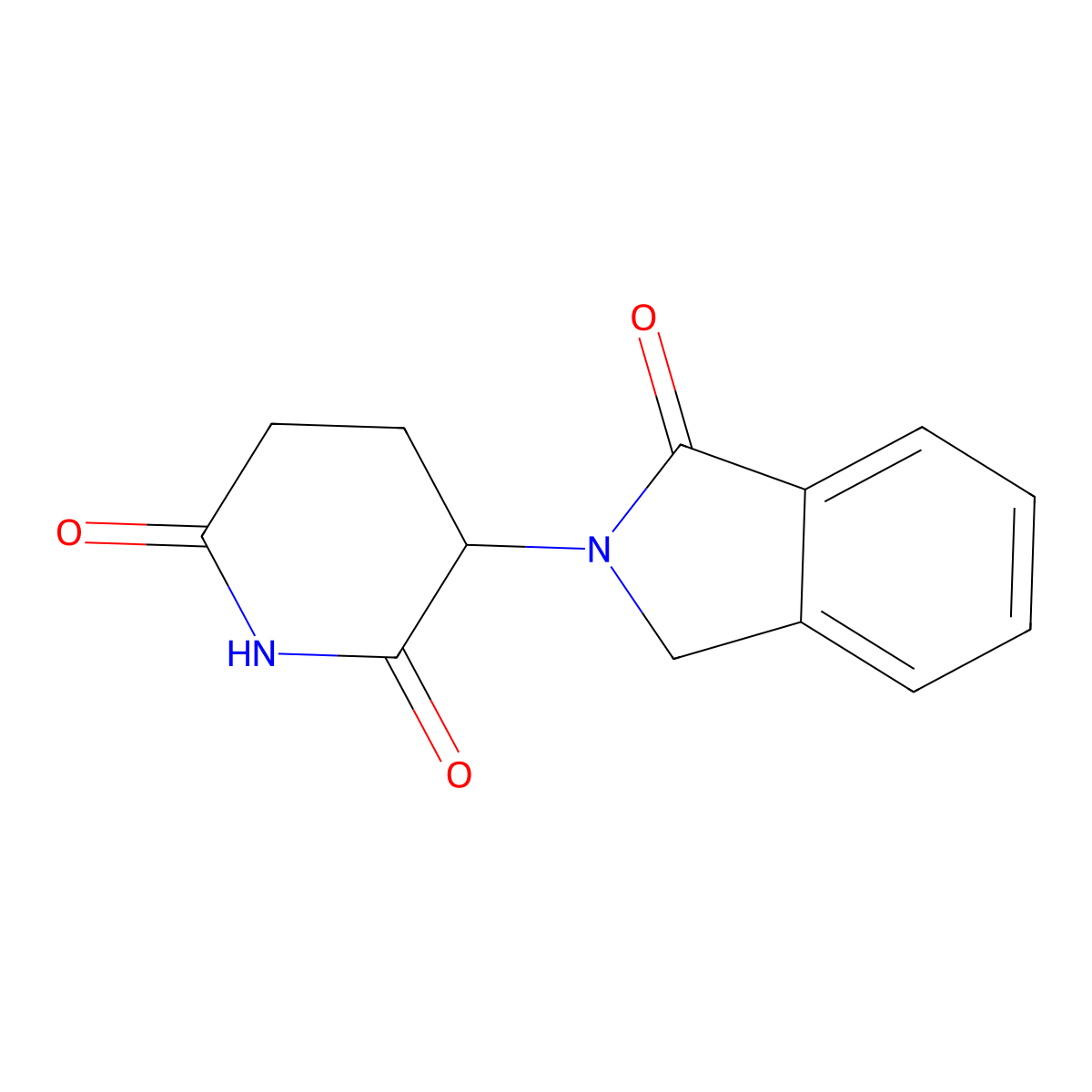 3-(1,3-Dihydro-1-oxo-2H-isoindol-2-yl)-2,6-piperidinedione molecular structure, CAS 26581-81-7