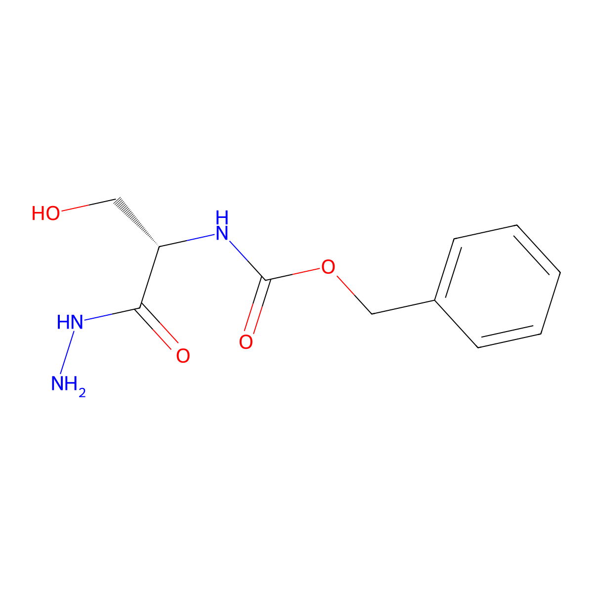(S)-Benzyl (1-hydrazinyl-3-hydroxy-1-oxopropan-2-yl)carbamate molecular structure, CAS 26582-86-5