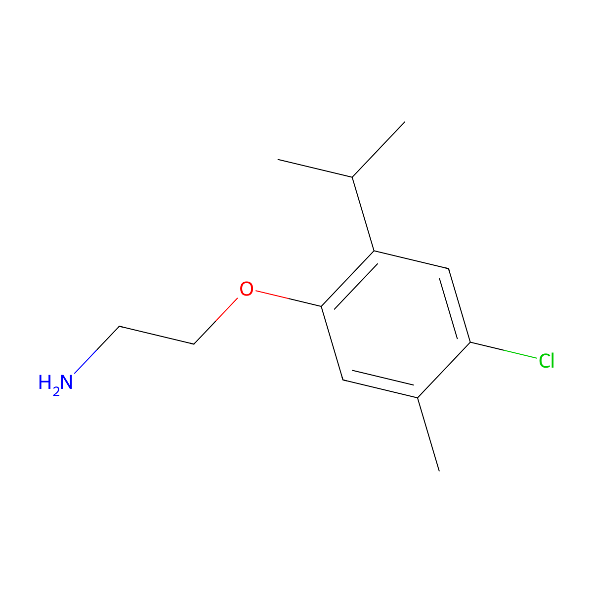 2-(4-Chloro-2-isopropyl-5-methylphenoxy)ethanamine molecular structure, CAS 26583-32-4