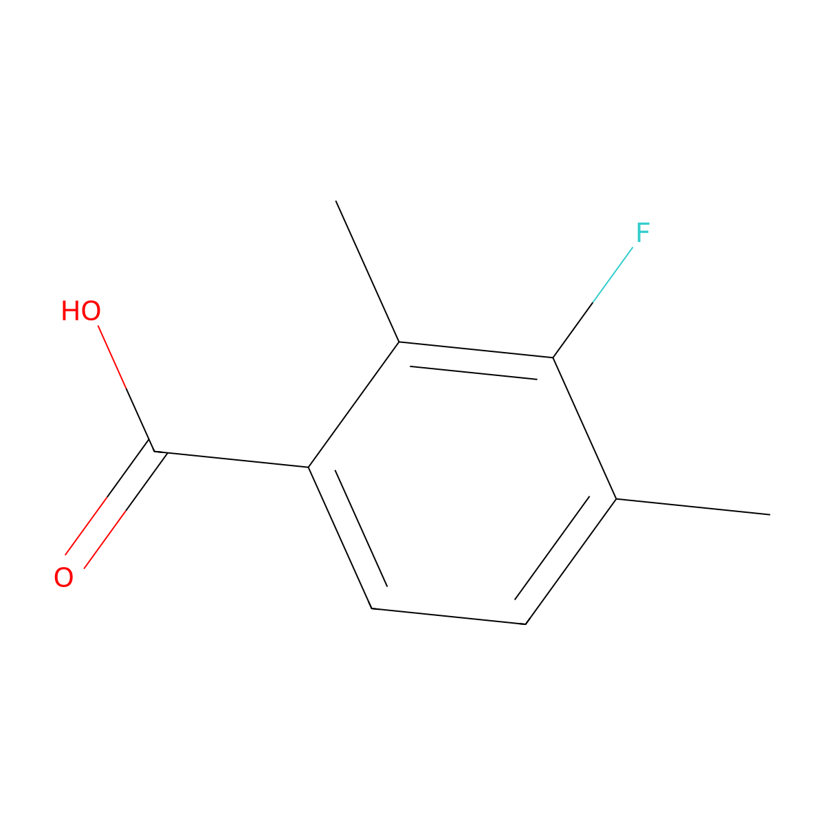 2,4-Dimethyl-3-fluorobenzoic acid molecular structure, CAS 26583-81-3