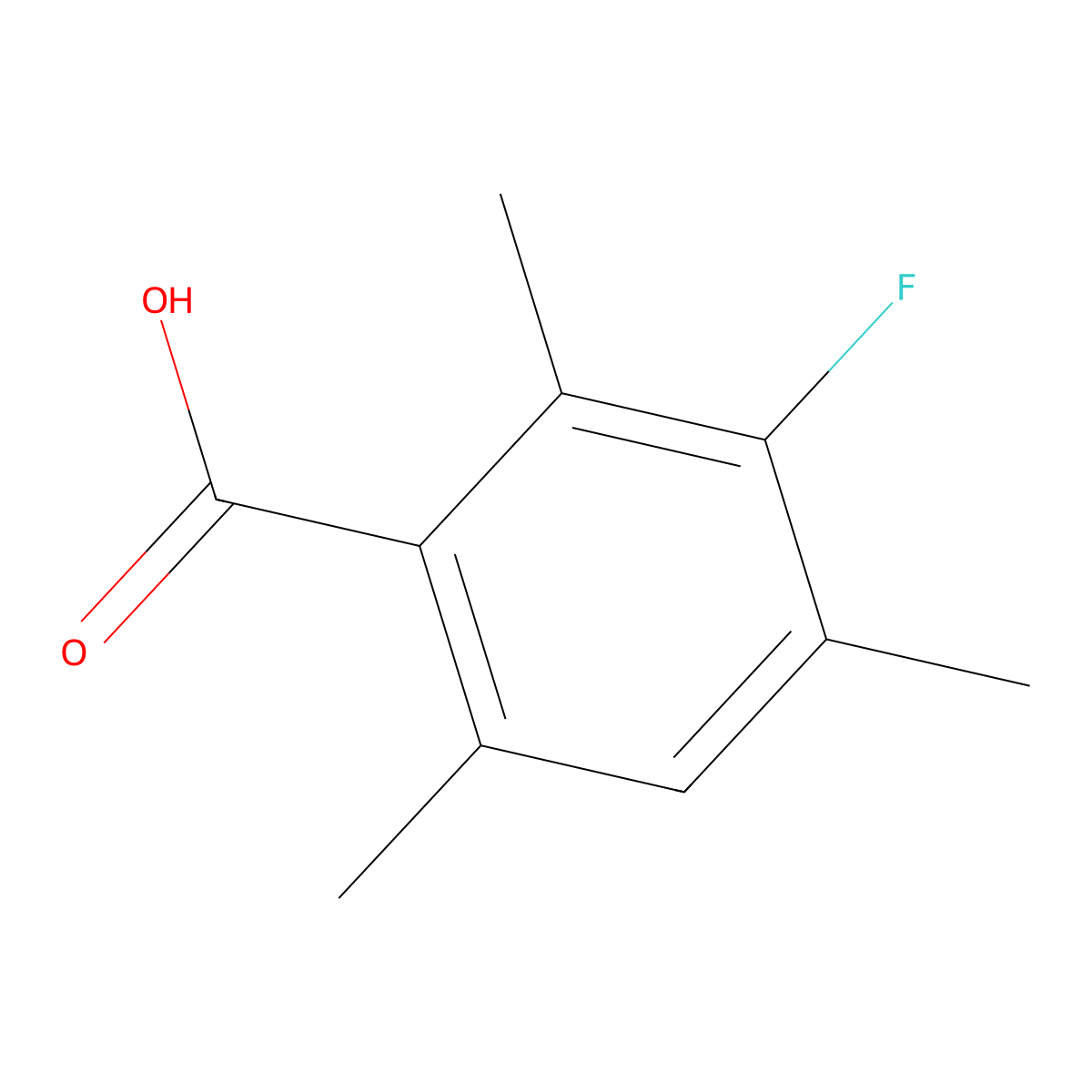 3-Fluoro-2,4,6-trimethylbenzoic acid molecular structure, CAS 26584-23-6