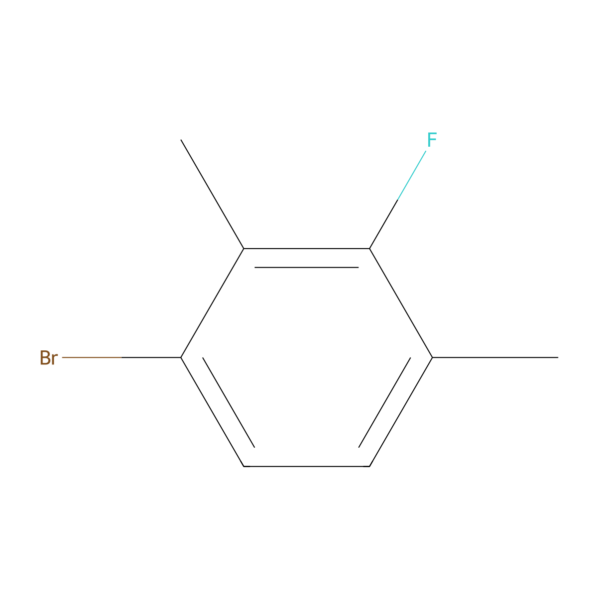 1-Bromo-3-fluoro-2,4-dimethylbenzene molecular structure, CAS 26584-26-9