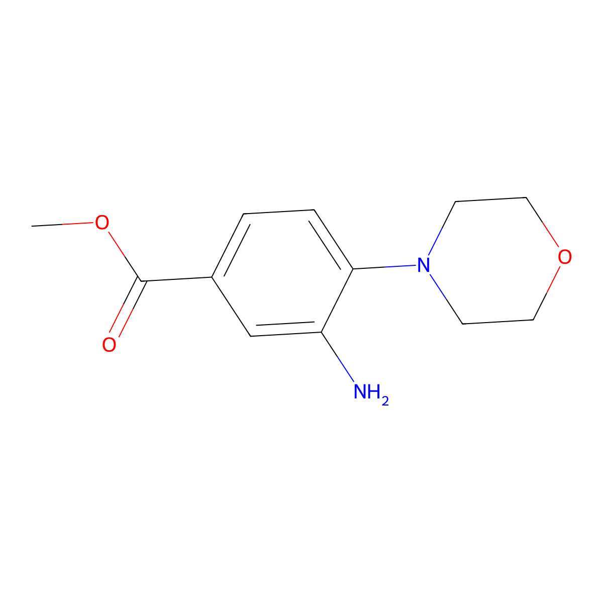 Methyl 3-amino-4-(morpholin-4-yl)benzoate molecular structure, CAS 26586-18-5