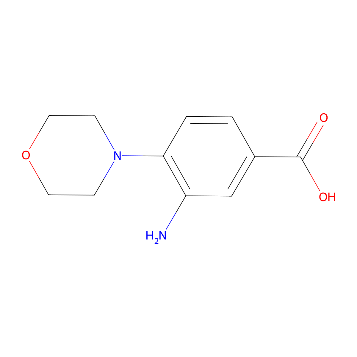 3-Amino-4-morpholin-4-ylbenzoic acid molecular structure, CAS 26586-19-6