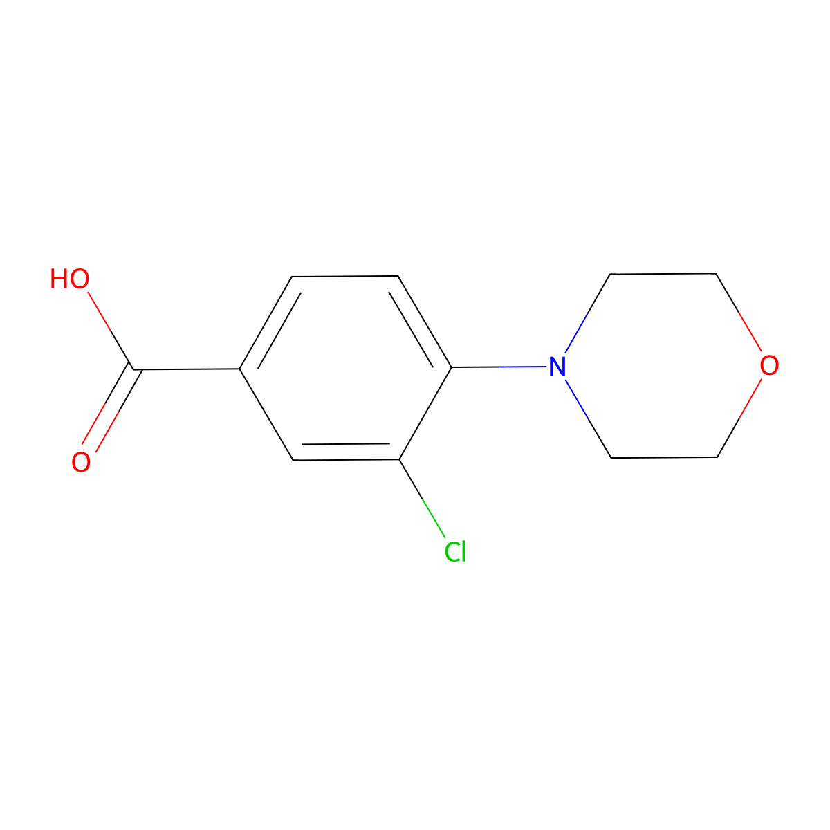 3-Chloro-4-morpholinobenzoic acid molecular structure, CAS 26586-20-9