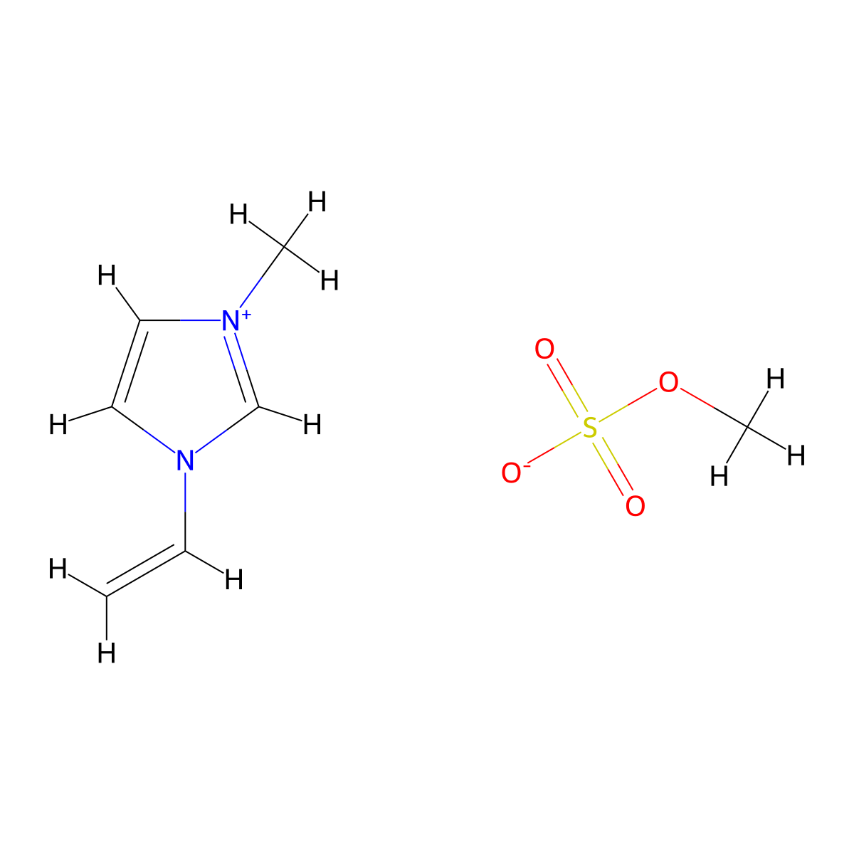 3-methyl-1-vinyl-1H-imidazolium methyl sulphate molecular structure, CAS 26591-72-0