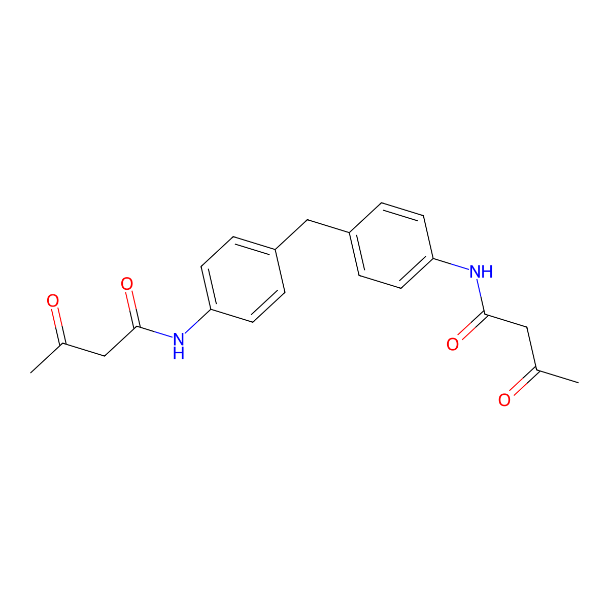 N,N'-(Methylenedi-4,1-phenylene)bis(3-oxobutyramide) molecular structure, CAS 26592-09-6