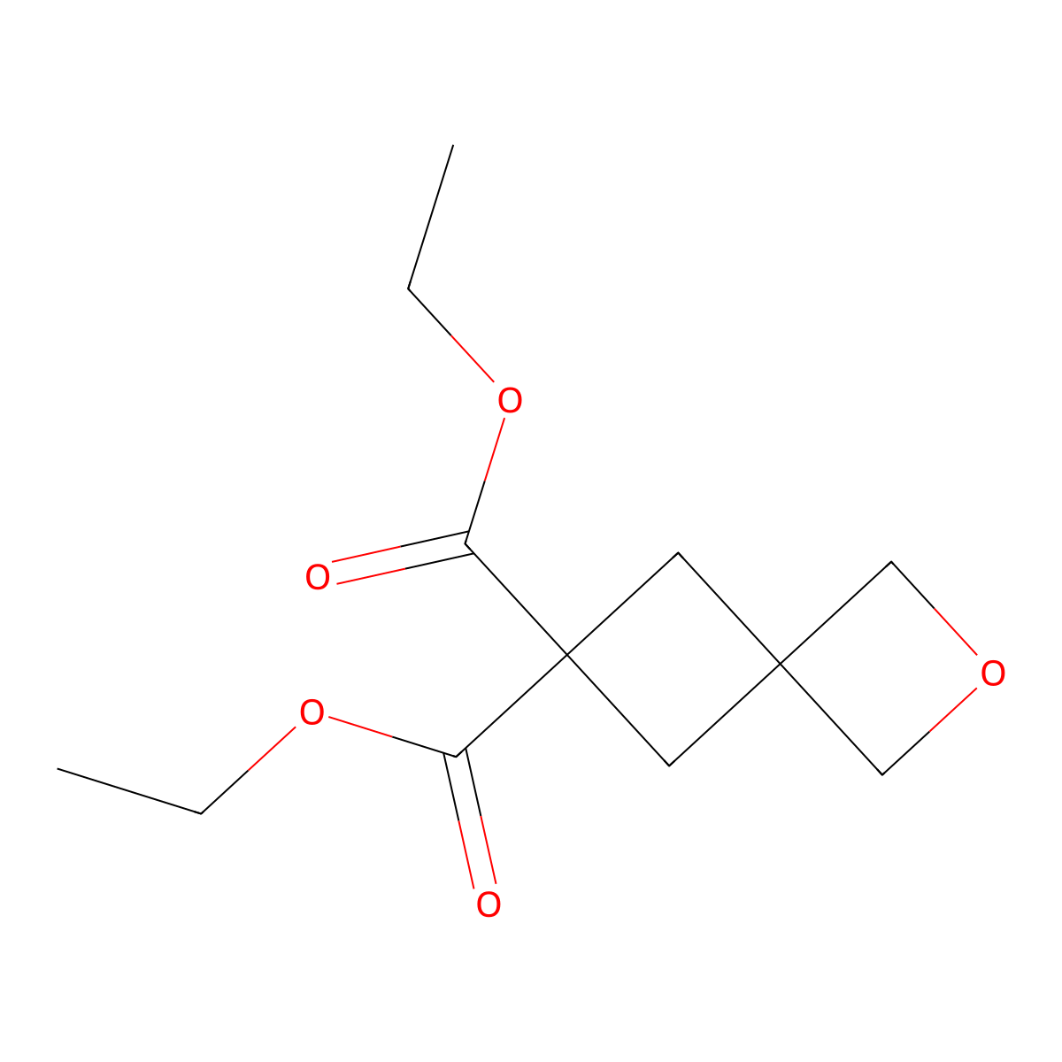Diethyl 2-oxaspiro[3.3]heptane-6,6-dicarboxylate molecular structure, CAS 26593-41-9