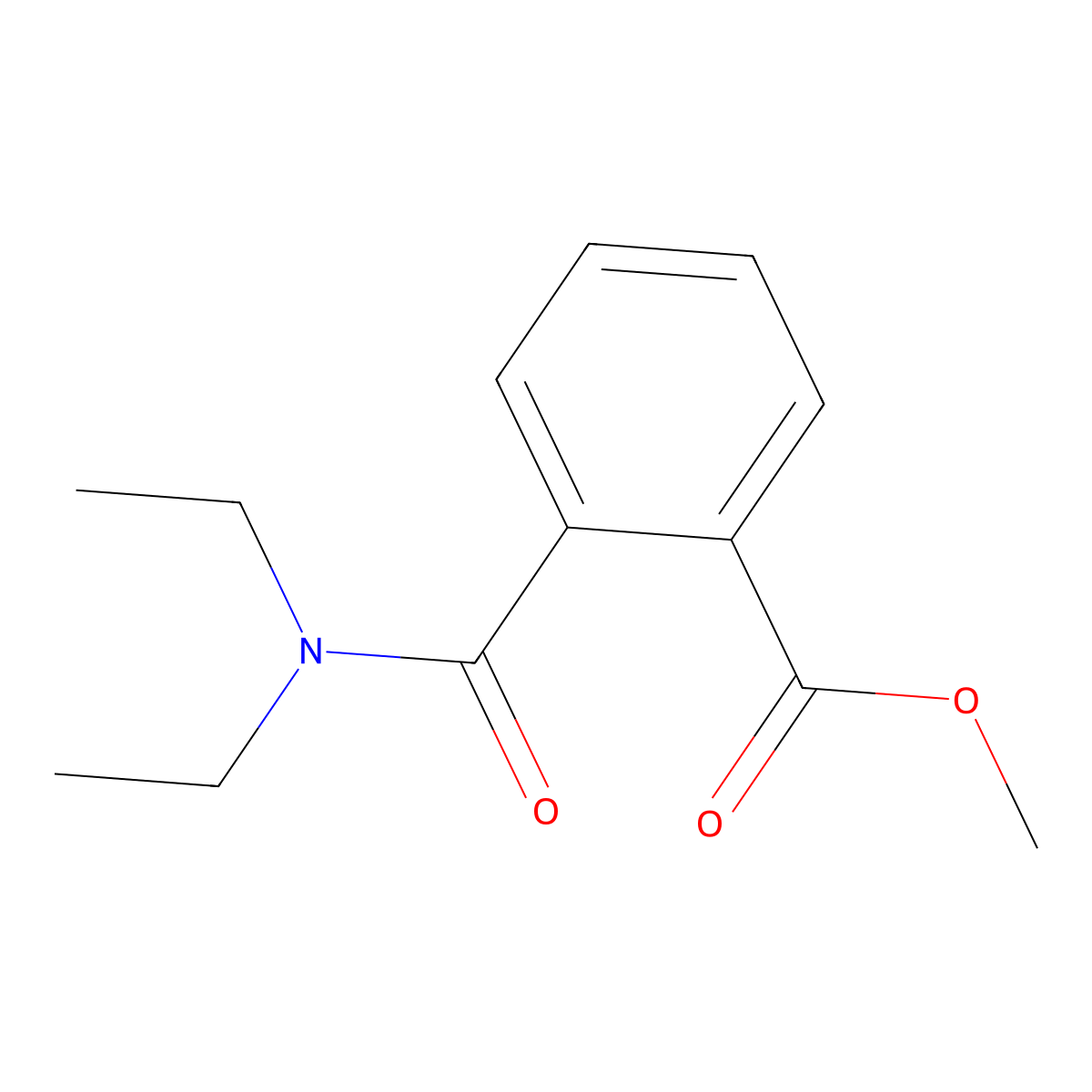Methyl 2-(diethylcarbamoyl)benzoate molecular structure, CAS 26593-44-2