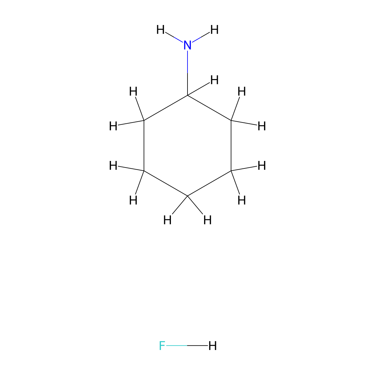 Cyclohexylammonium fluoride molecular structure, CAS 26593-77-1