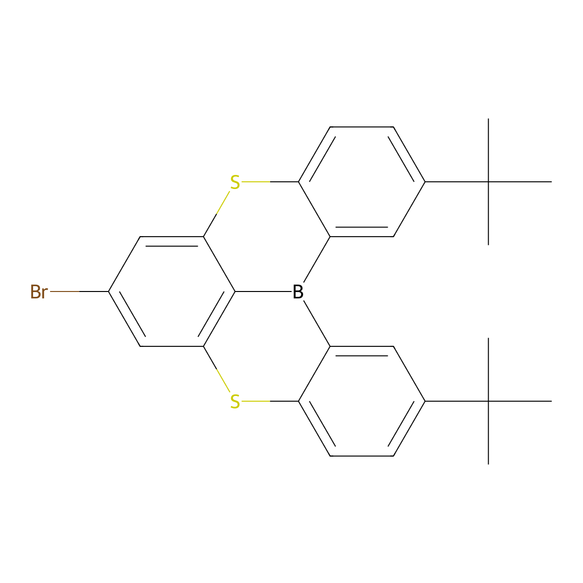 7-Bromo-2,12-di-tert-butyl-5,9-dithia-13b-boranaphtho[3,2,1-de]anthracene molecular structure, CAS 2659308-26-4