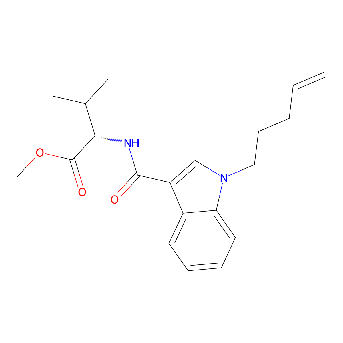 methyl(1-(pent-4-en-1-yl)-1H-indole-3-carbonyl)-L-valinate molecular structure, CAS 2659308-31-1