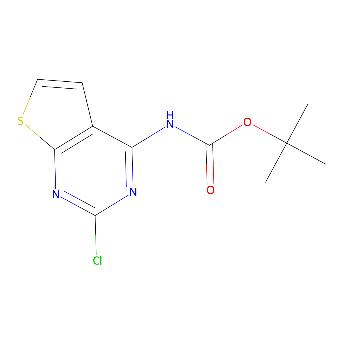 tert-butyl N-{2-chlorothieno[2,3-d]pyrimidin-4-yl}carbamate molecular structure, CAS 2659313-50-3