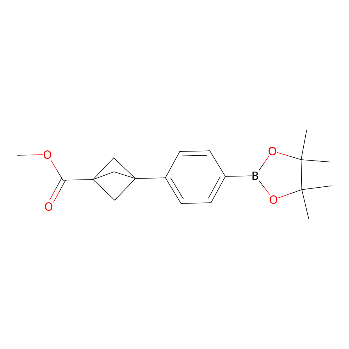 Methyl 3-[4-(4,4,5,5-tetramethyl-1,3,2-dioxaborolan-2-yl)phenyl]bicyclo[1.1.1]pentane-1-carboxylate molecular structure, CAS 2659314-06-2