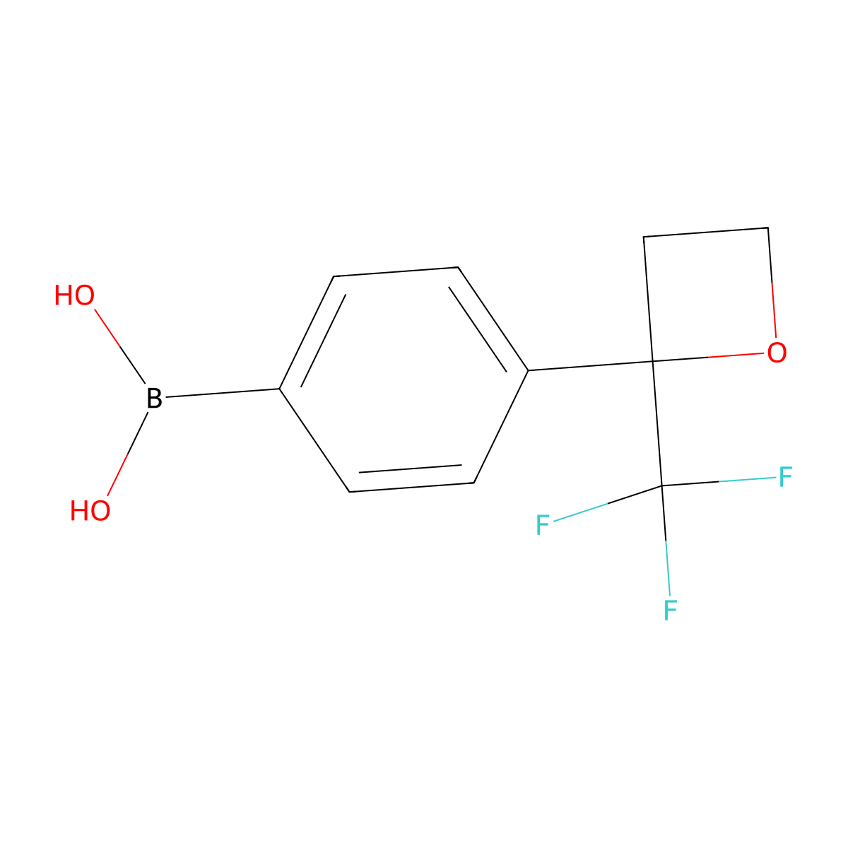 {4-[2-(Trifluoromethyl)oxetan-2-yl]phenyl}boronic acid molecular structure, CAS 2659375-13-8