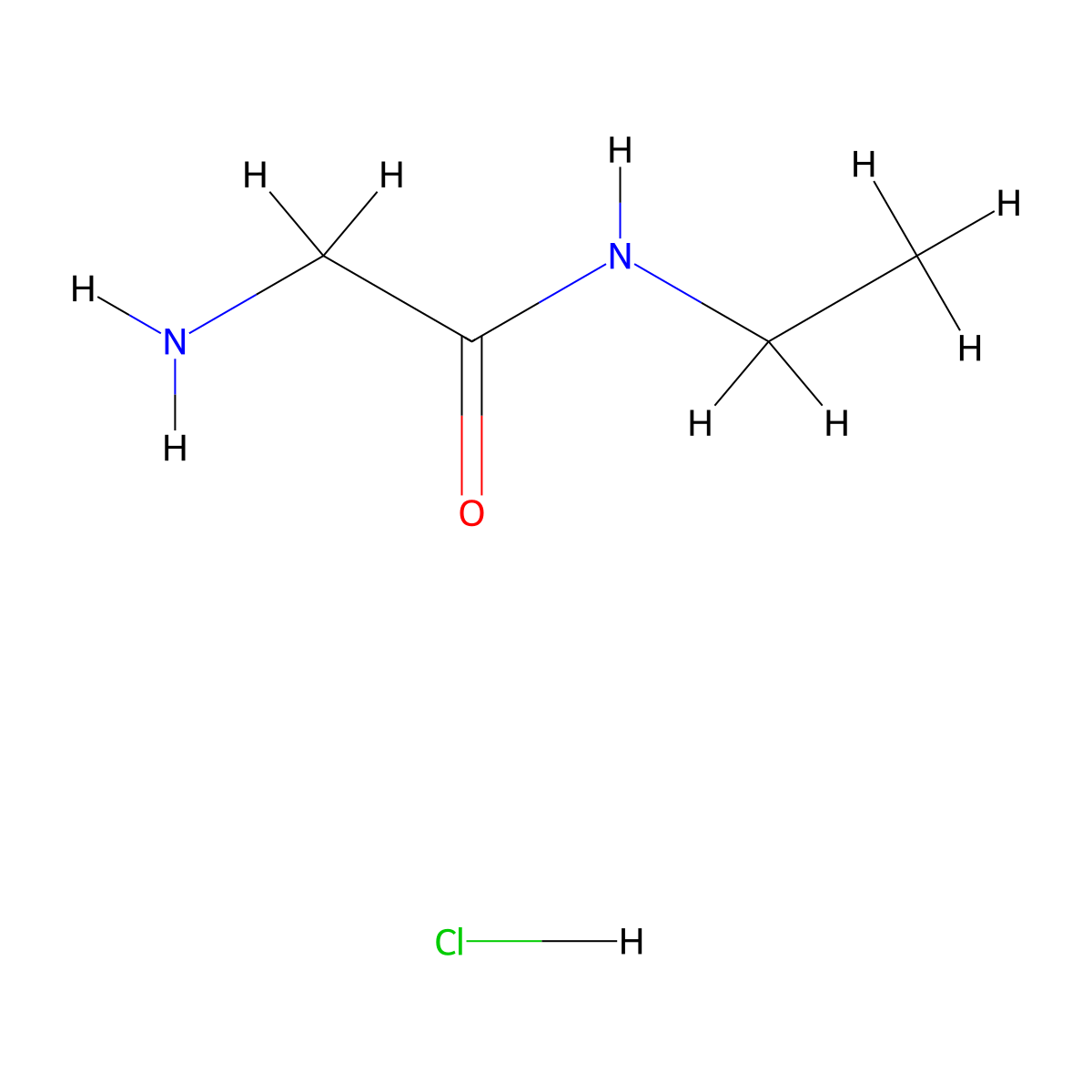2-amino-N-ethylacetamide hydrochloride molecular structure, CAS 26595-78-8