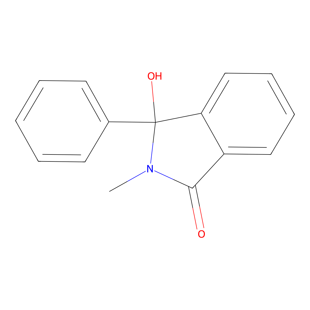 3-hydroxy-2-methyl-3-phenyl-2,3-dihydro-1H-isoindol-1-one molecular structure, CAS 26597-63-7