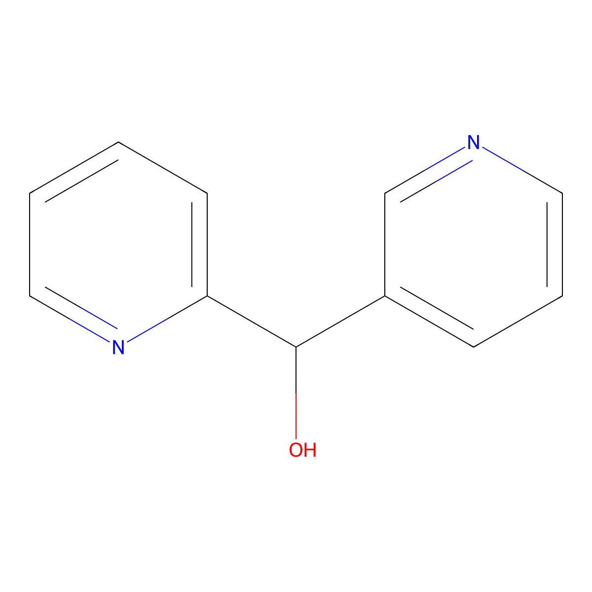 Pyridin-2-yl(pyridin-3-yl)methanol molecular structure, CAS 265981-06-4