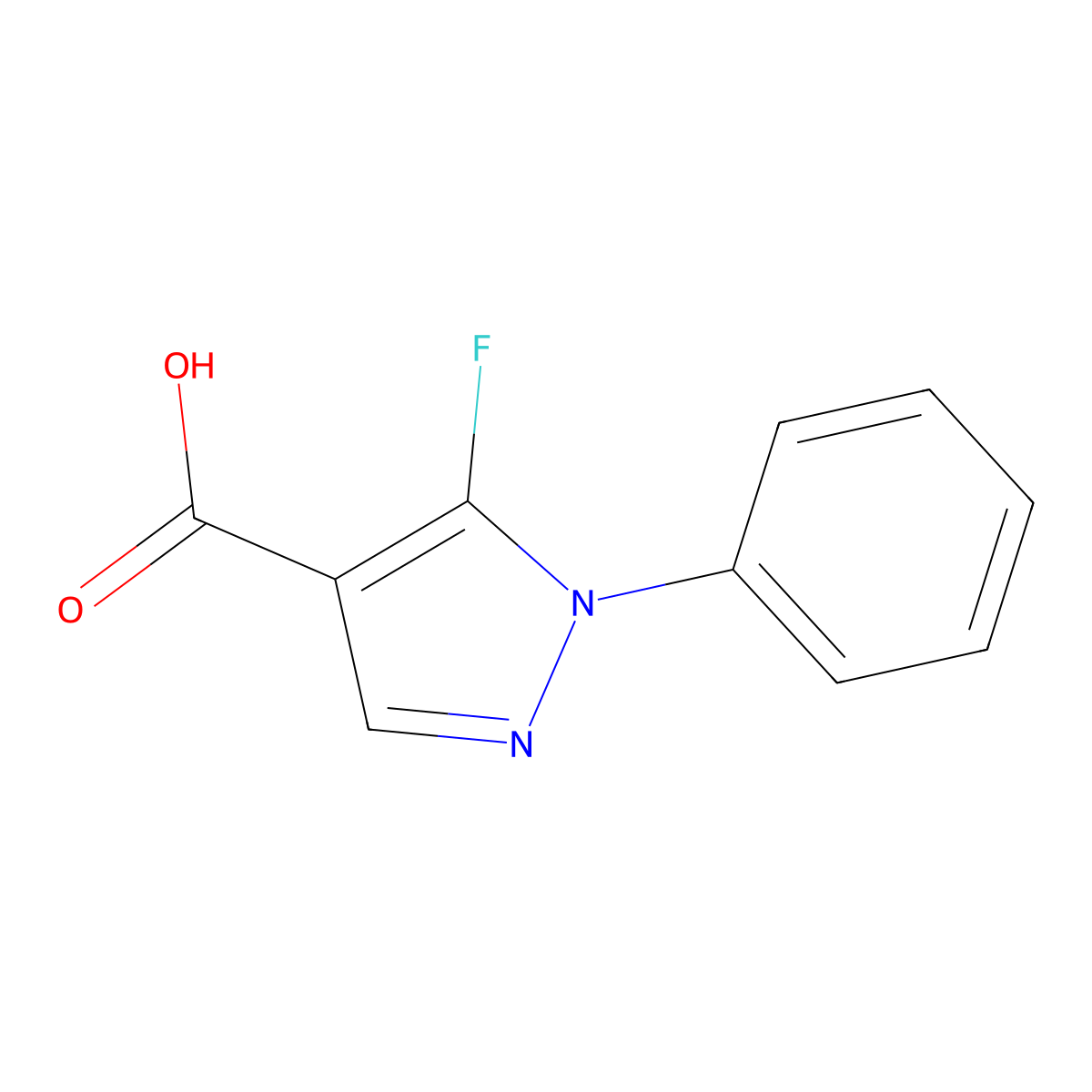 5-fluoro-1-phenyl-1H-pyrazole-4-carboxylic acid molecular structure, CAS 265986-57-0
