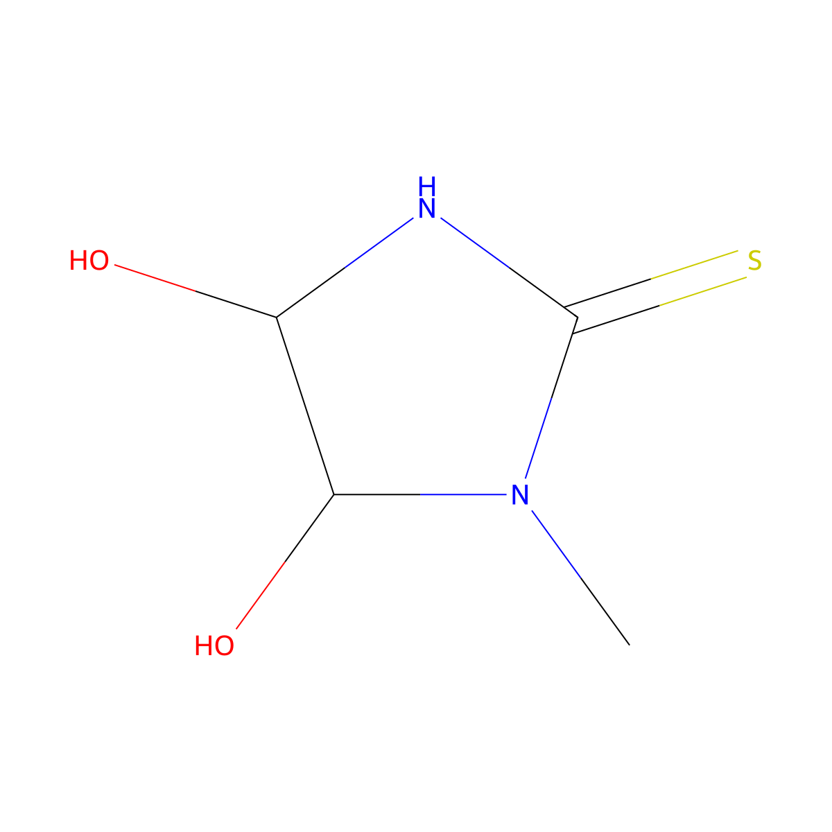 4,5-dihydroxy-1-methyltetrahydro-2H-imidazole-2-thione molecular structure, CAS 265986-74-1