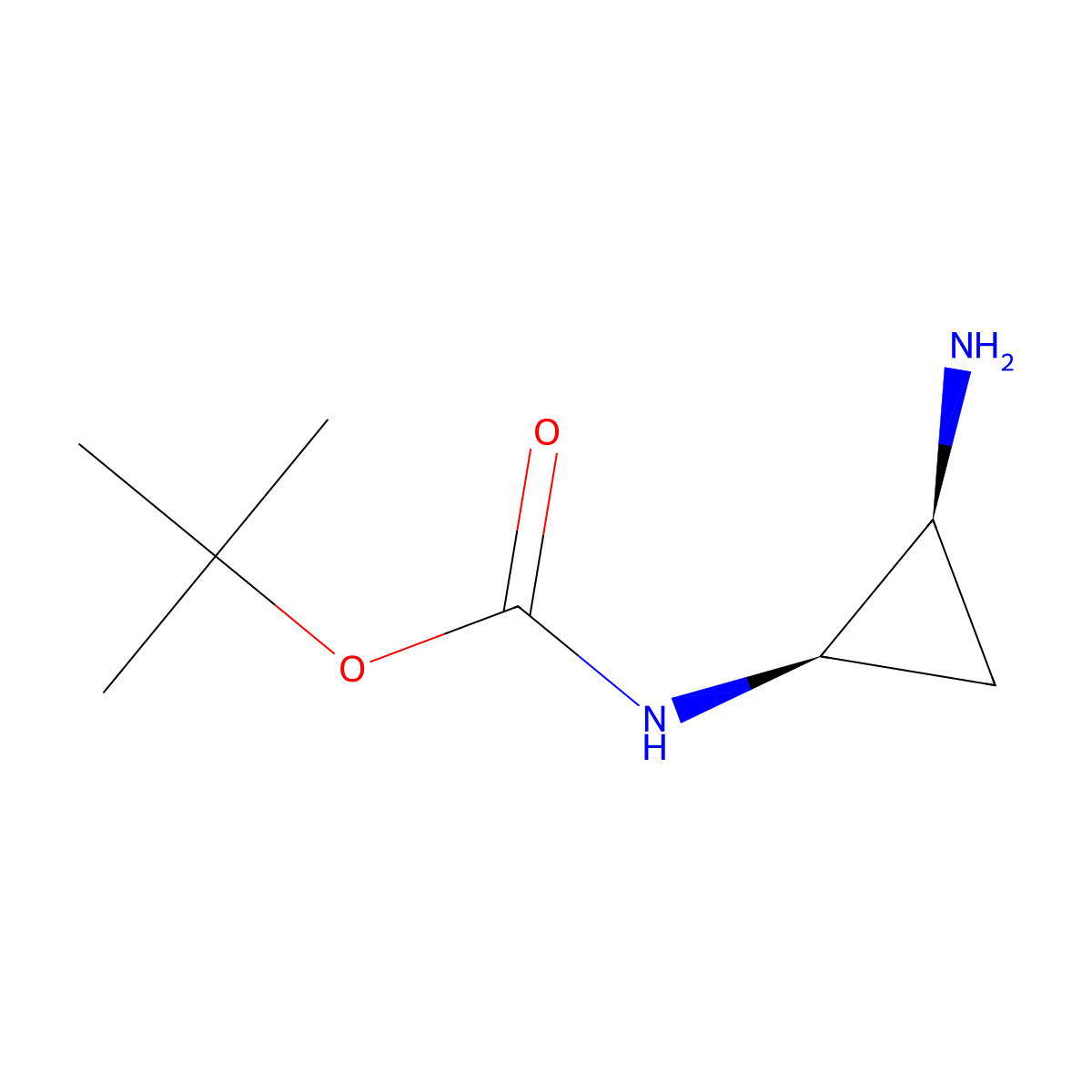 rac-tert-butyl N-[(1R,2S)-2-aminocyclopropyl]carbamate molecular structure, CAS 265988-00-9