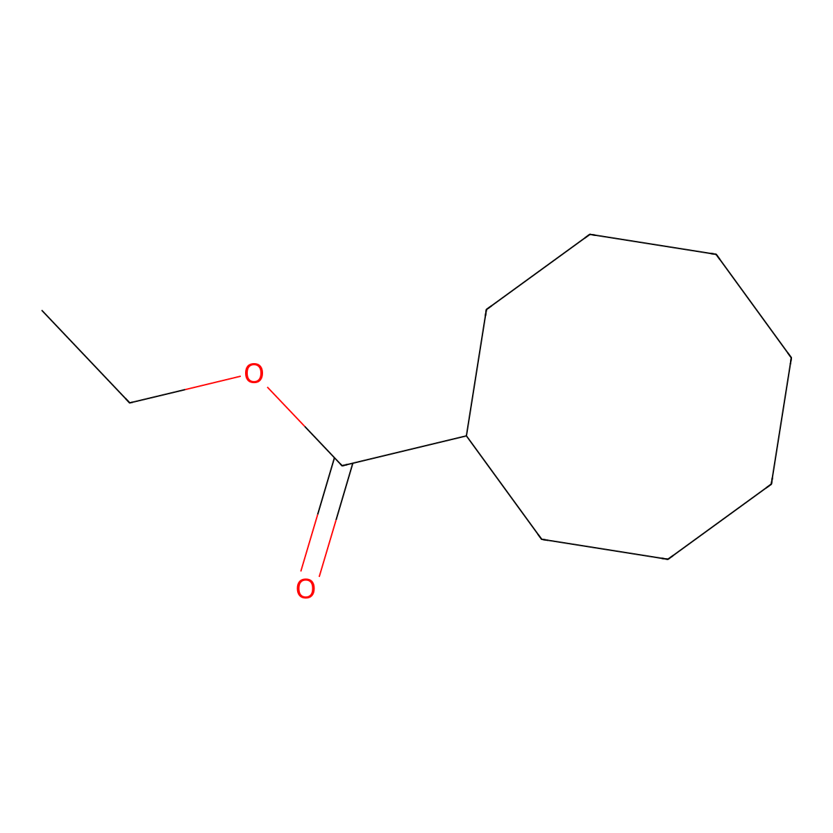 Cyclooctanecarboxylic acid ethyl ester molecular structure, CAS 26600-34-0