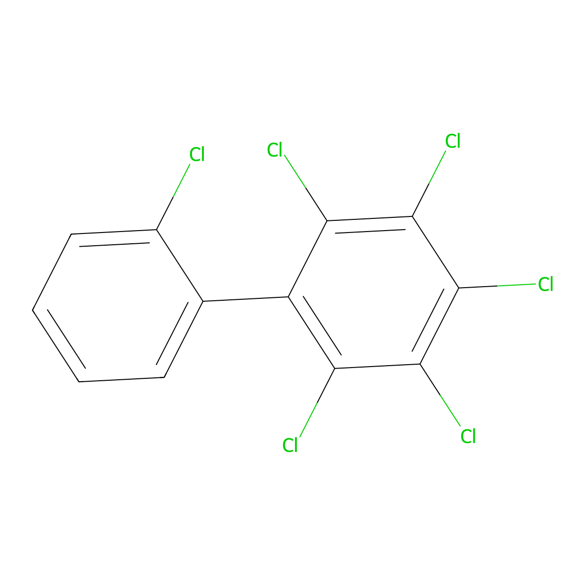 2,2',3,4,5,6-Hexachlorobiphenyl molecular structure, CAS 26601-64-9