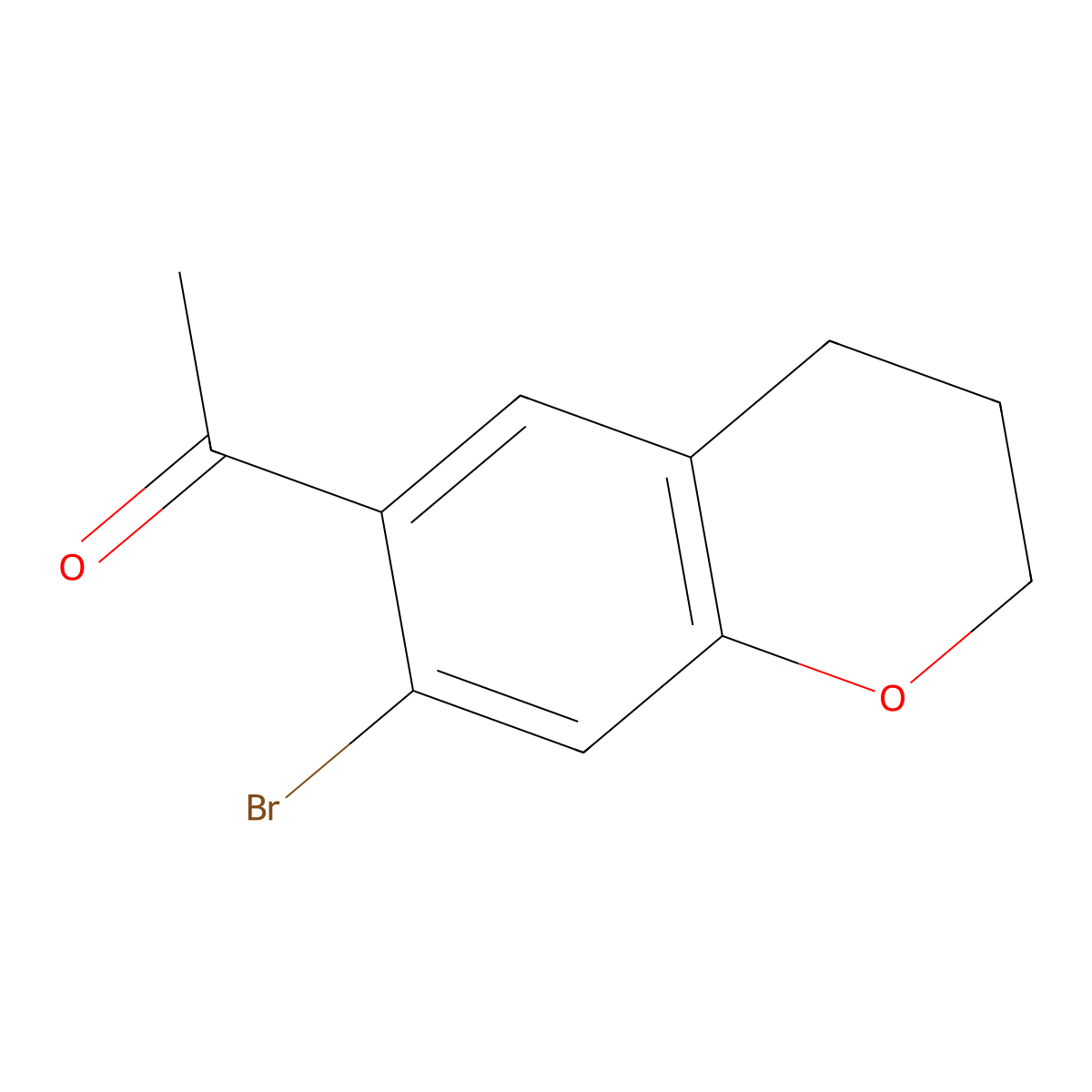 1-(7-bromo-3,4-dihydro-2H-1-benzopyran-6-yl)ethan-1-one molecular structure, CAS 2660189-93-3