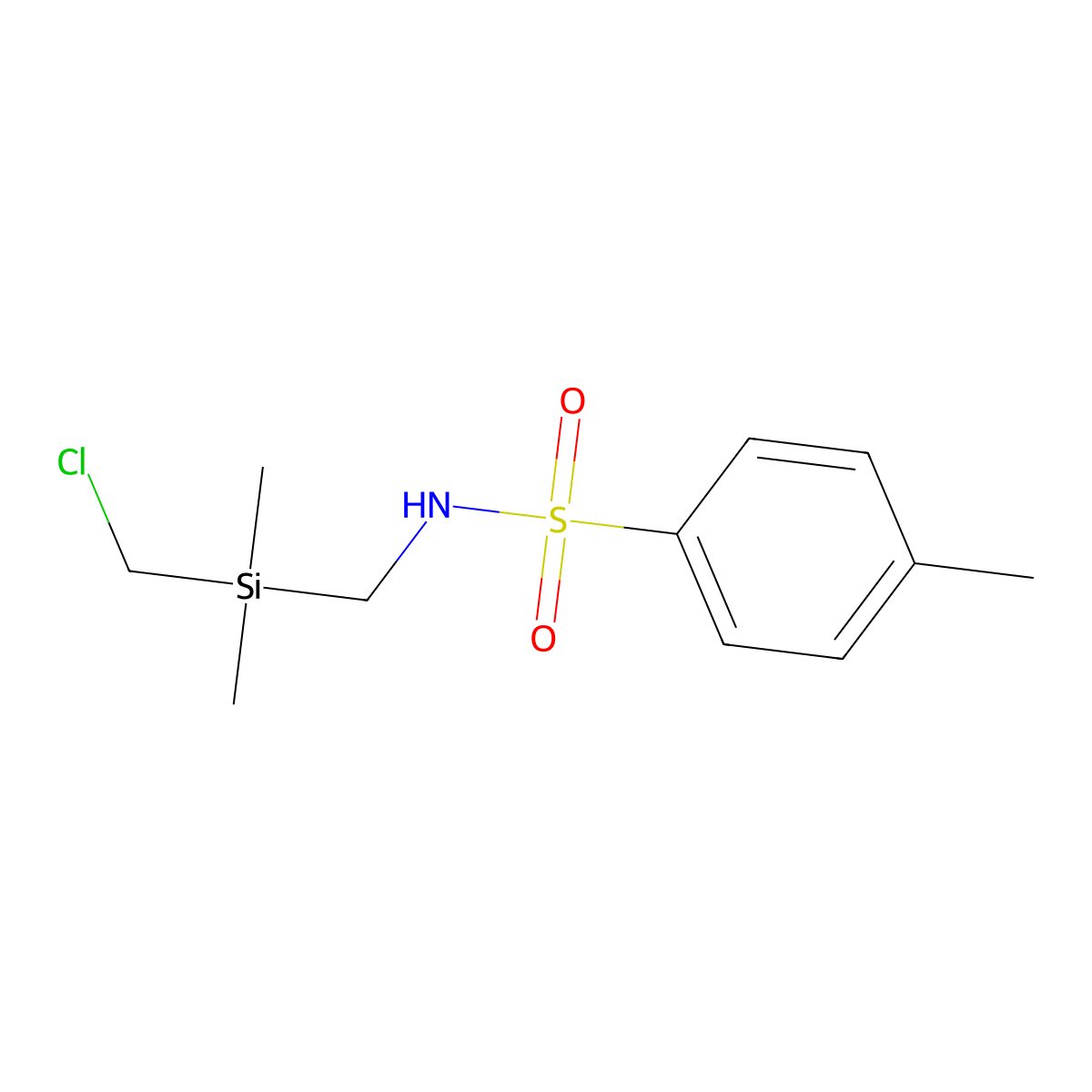 (((Chloromethyl)dimethylsilyl)methyl)-4-methylbenzenesulfonamide molecular structure, CAS 2660240-42-4