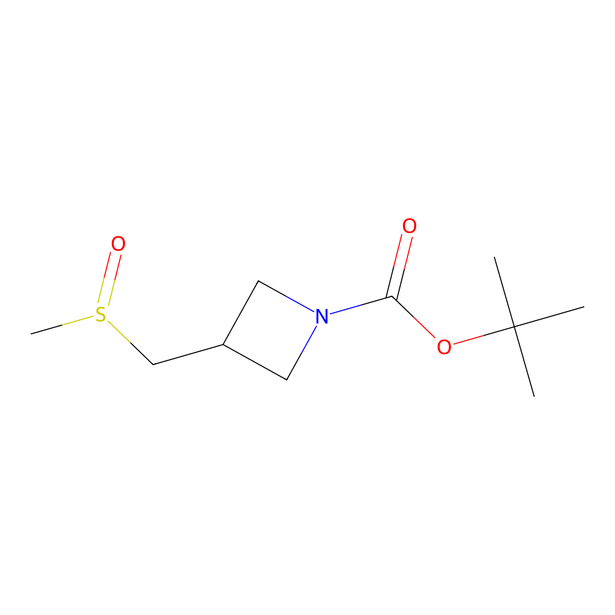 Tert-butyl 3-(methanesulfinylmethyl)azetidine-1-carboxylate molecular structure, CAS 2660253-78-9