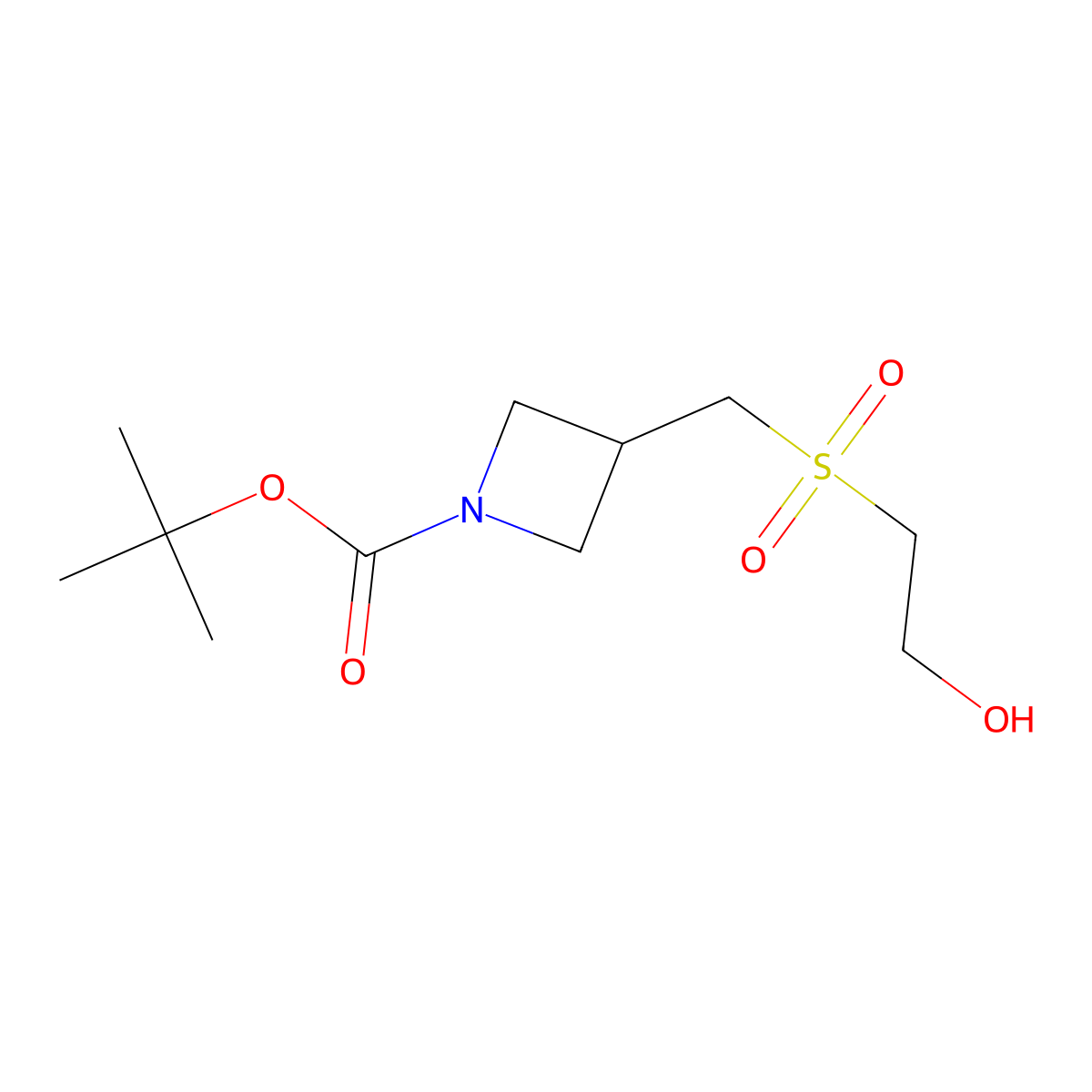 Tert-butyl 3-[(2-hydroxyethanesulfonyl)methyl]azetidine-1-carboxylate molecular structure, CAS 2660254-54-4