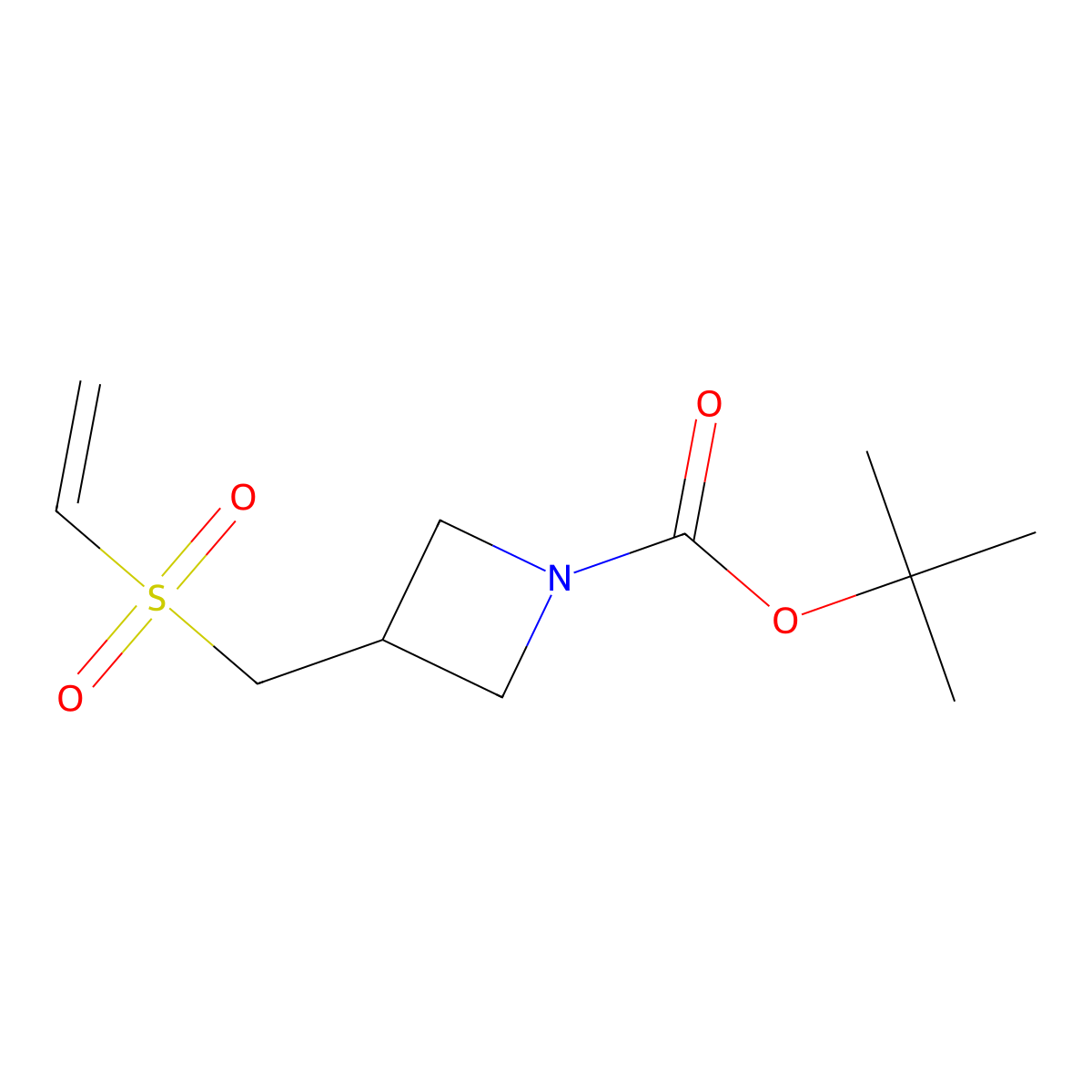 Tert-butyl 3-[(ethenesulfonyl)methyl]azetidine-1-carboxylate molecular structure, CAS 2660254-55-5