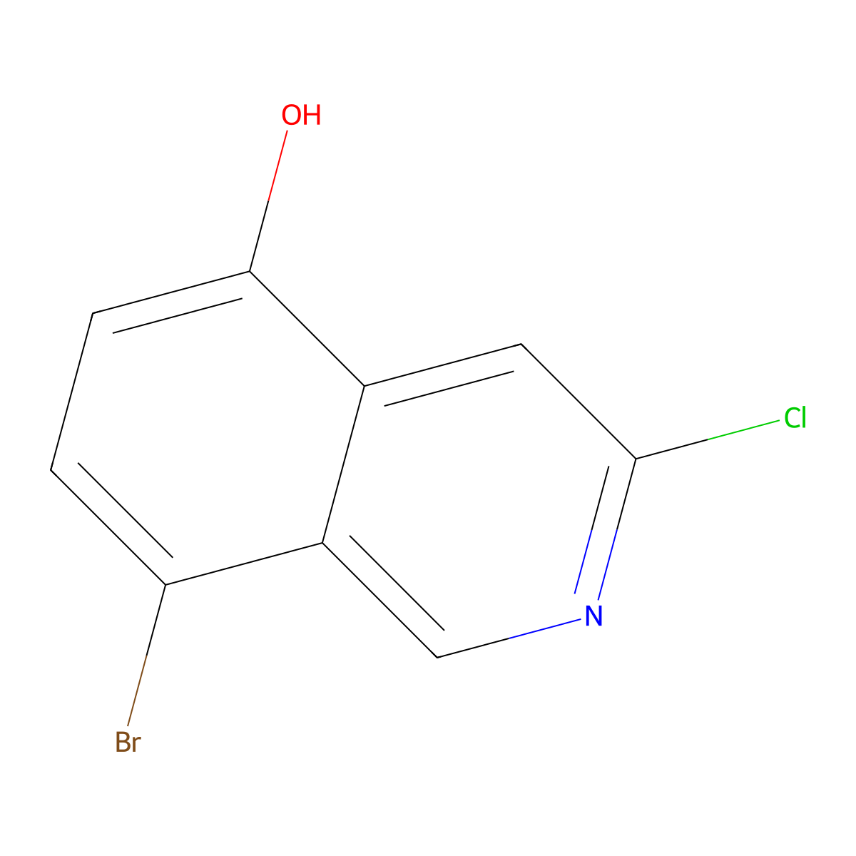 8-Bromo-3-chloroisoquinolin-5-ol molecular structure, CAS 2660256-28-8