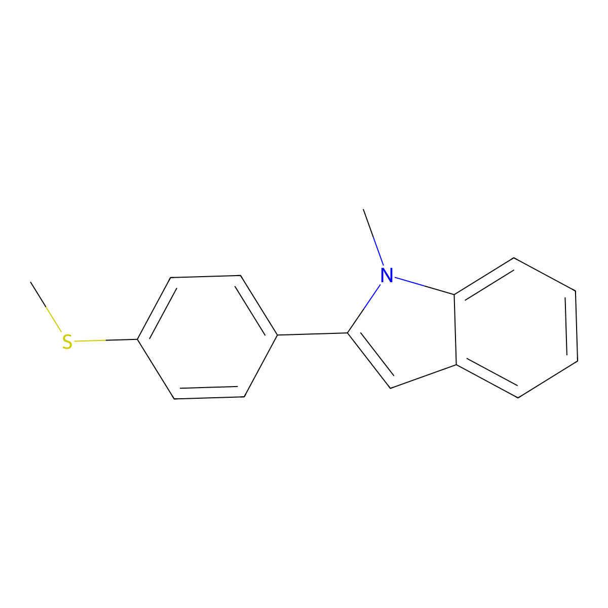 1-Methyl-2-[4-(methylthio)phenyl]indole molecular structure, CAS 2660323-74-8