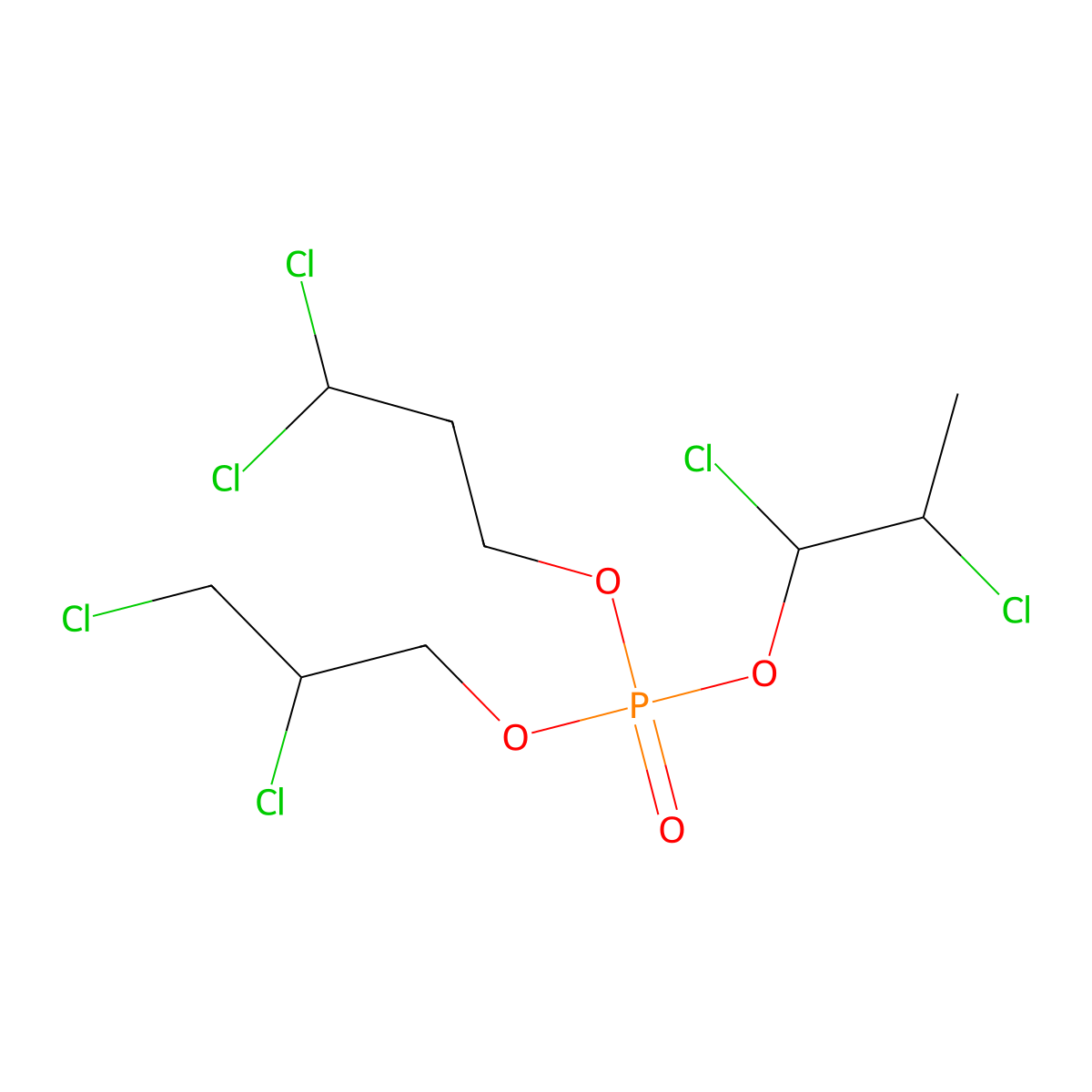 Tris(dichloropropyl) phosphate molecular structure, CAS 26604-51-3