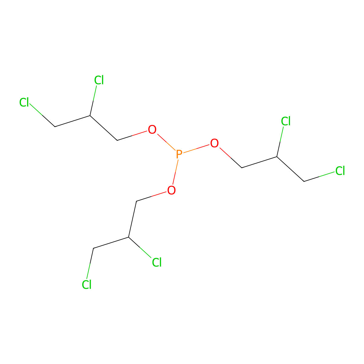 Tris(2,3-dichloropropyl) phosphite molecular structure, CAS 26604-52-4