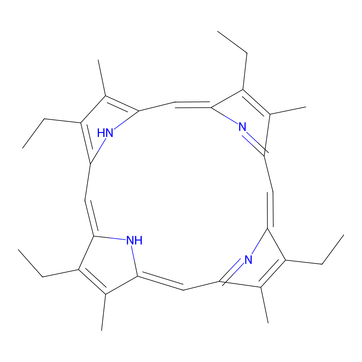 Etioporphyrin iii molecular structure, CAS 26608-34-4